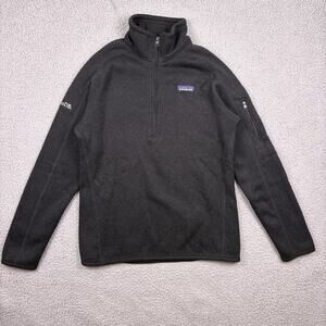 Patagonia 1/4 Zip Womens Small Black Better Sweater Fleece Long Sleeve Custom